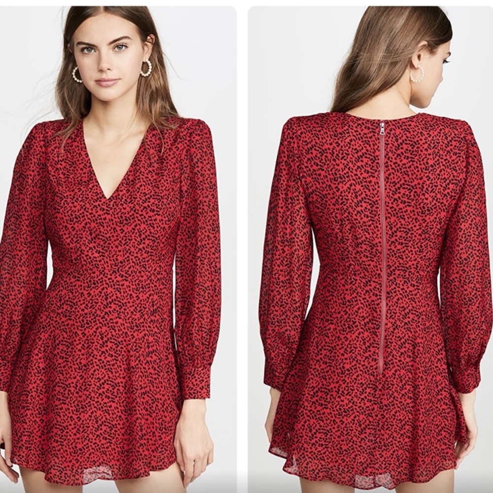 ❤️‍🔥FLASH SALE❤️‍🔥 Alice + Olivia Polly Strong Shoulder V Neck Dress